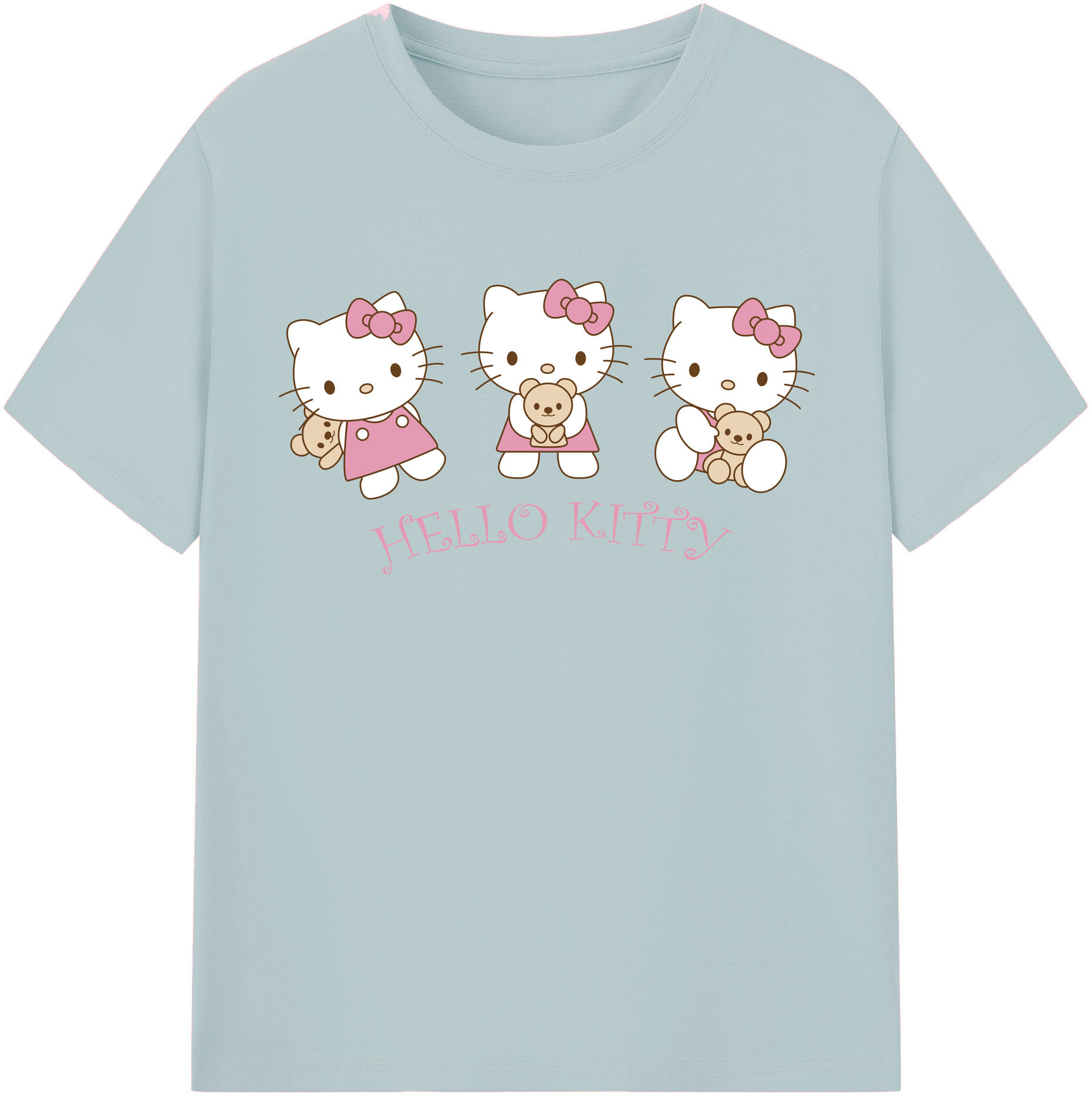 （画像用） Hello Kitty ハローキティ 綿100％半袖Tシャツ（フロントプリント）